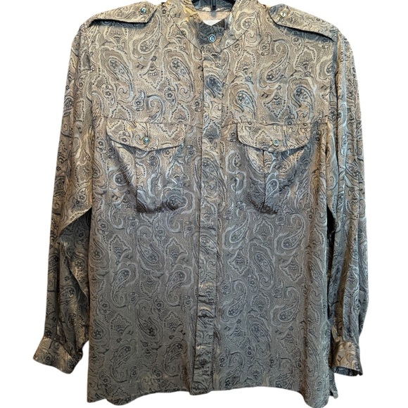 Liz Claiborne Paisley Long Sleeve Blouse Vintage - Picture 1 of 16